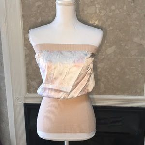 💎 Bebe tube top in blush pink and cream
